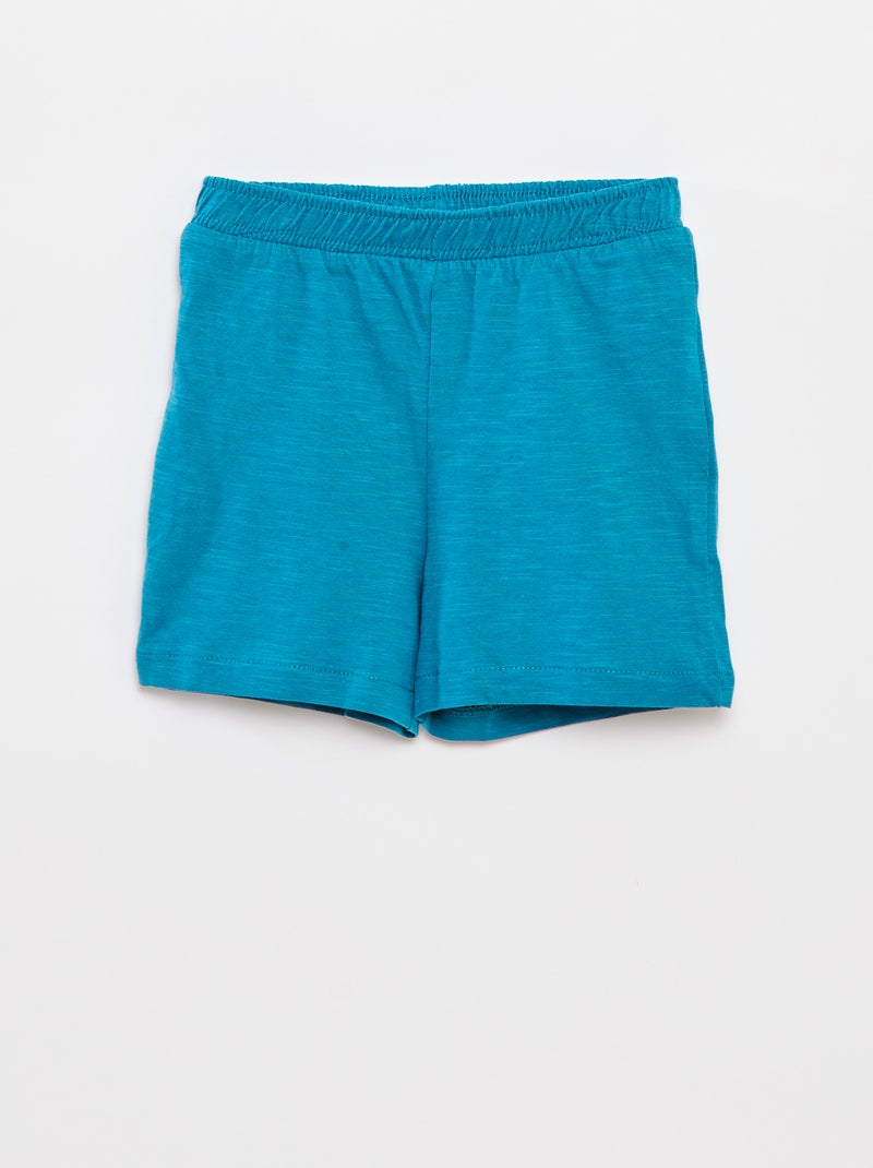 Korte pyjama met singlet + short - 2-delig BLAUW - Kiabi