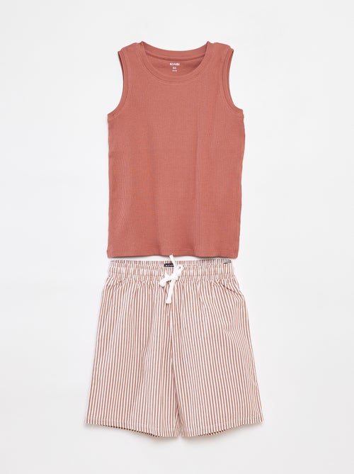 Korte pyjama met singlet + short - 2-delig - Kiabi