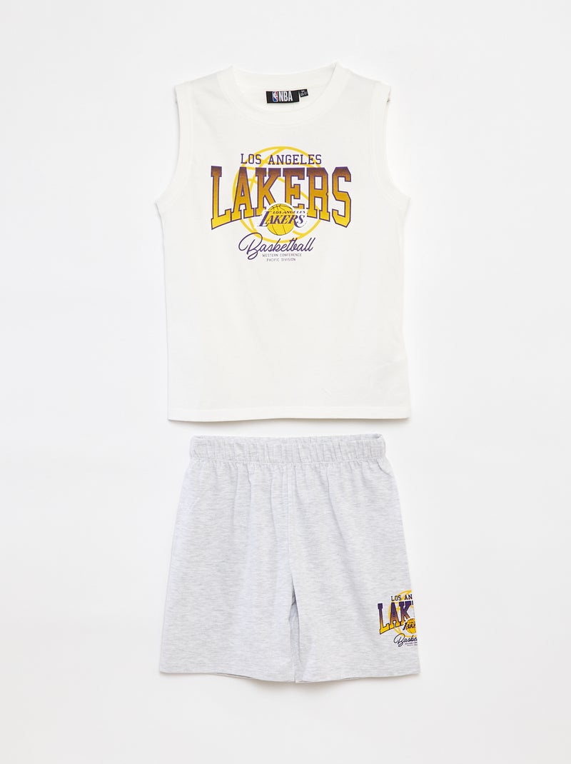 Korte pyjama met singlet + short - 2-delig Grijs - Kiabi