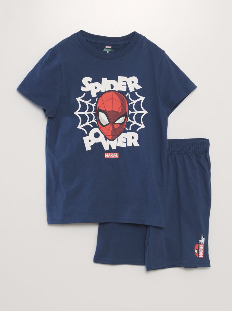 Korte pyjama met 'Spider-Man'-print - 2-delig BLAUW - Kiabi