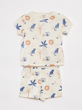 Korte pyjama met T-shirt + short - 2-delig