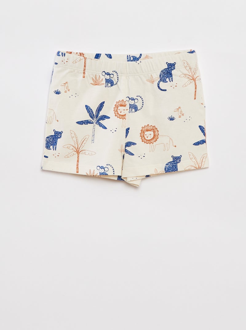 Korte pyjama met T-shirt + short - 2-delig BIEGE - Kiabi