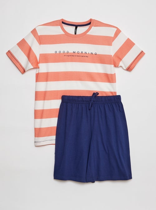 Korte pyjama met T-shirt + short - 2-delig - Kiabi