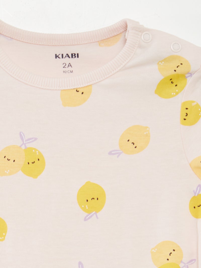 Korte pyjama met T-shirt + short - 2-delig ROSE - Kiabi