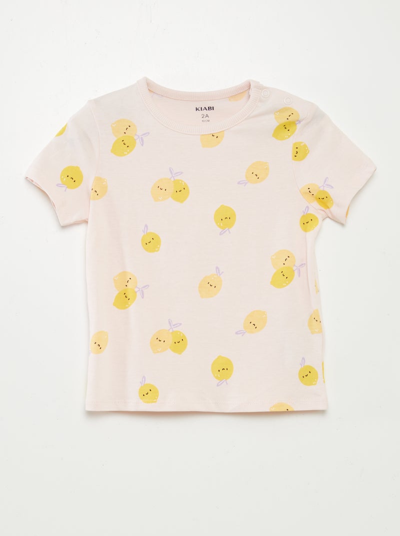 Korte pyjama met T-shirt + short - 2-delig ROSE - Kiabi