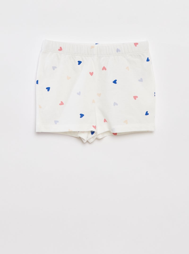 Korte pyjama met T-shirt + short - 2-delig WIT - Kiabi