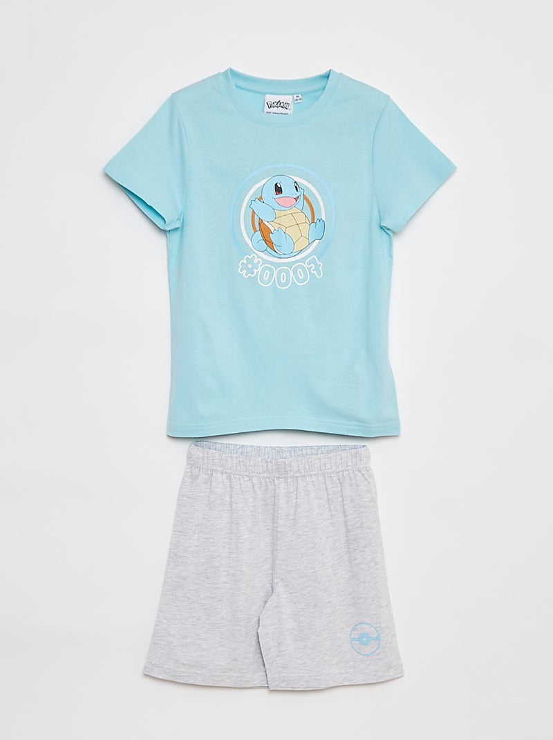Korte pyjama met T-shirt + short 'Pokémon' - 2-delig BLAUW - Kiabi