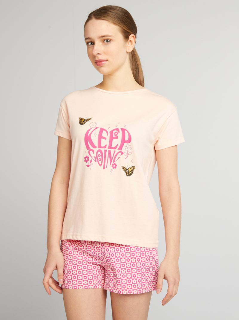 Korte pyjama met tekst - 2-delig ROSE - Kiabi