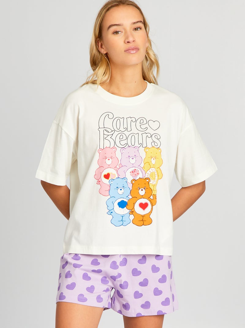 Korte pyjama met 'Troetelbeertjes'-print - 2-delig WIT - Kiabi