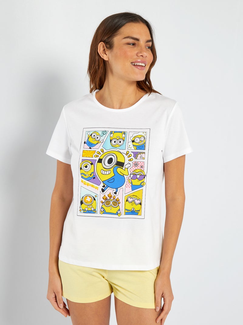 Korte pyjama 'Minions' - 2-delig WIT - Kiabi