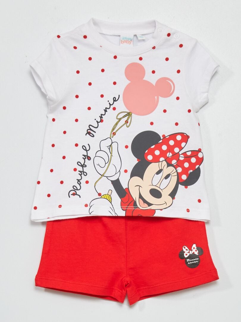 Korte pyjama 'Minnie' - 2-delig rood - Kiabi