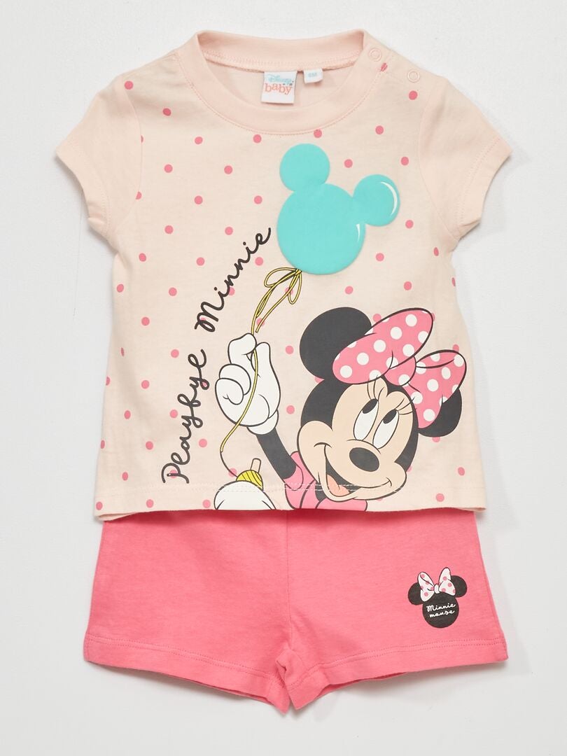 Korte pyjama 'Minnie' - 2-delig roze - Kiabi