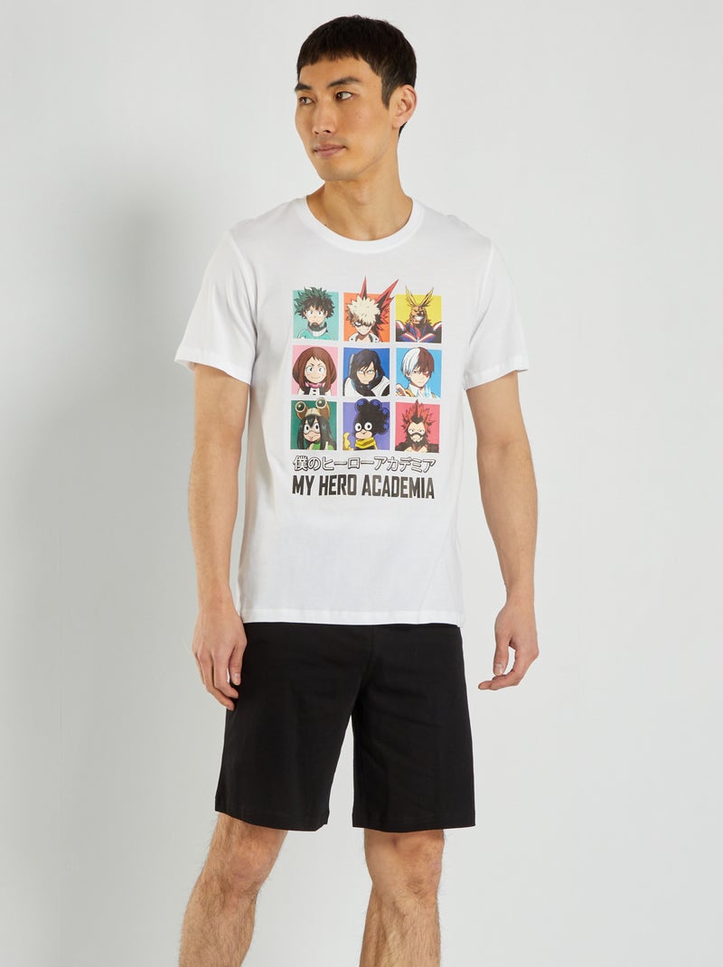 Korte pyjama 'My Hero Academia' - 2-delig wit / zwart - Kiabi