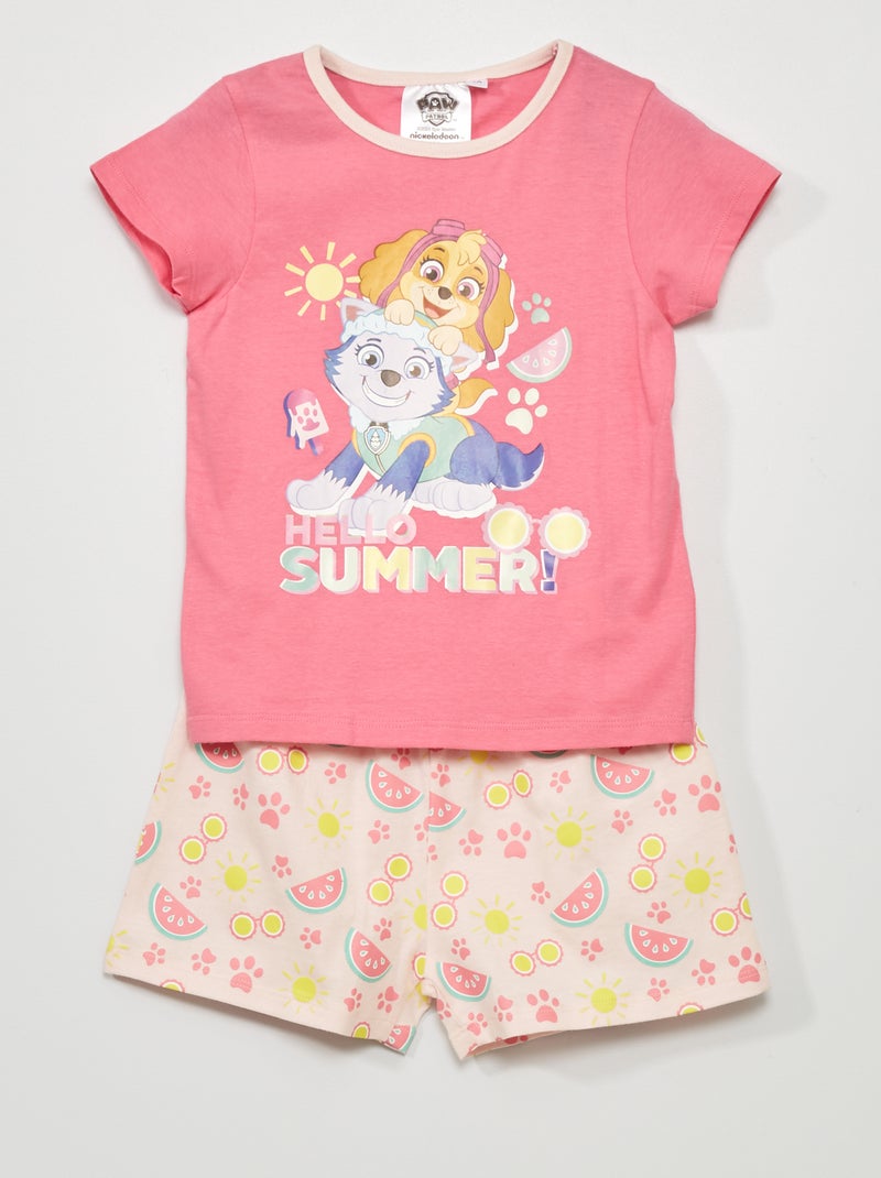 Korte pyjama 'PAW Patrol' - 2-delig roze - Kiabi