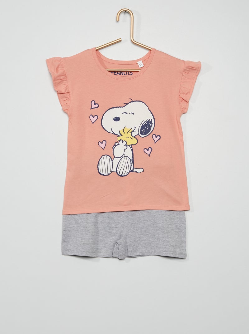 Korte pyjama 'Snoopy' Beige - Kiabi