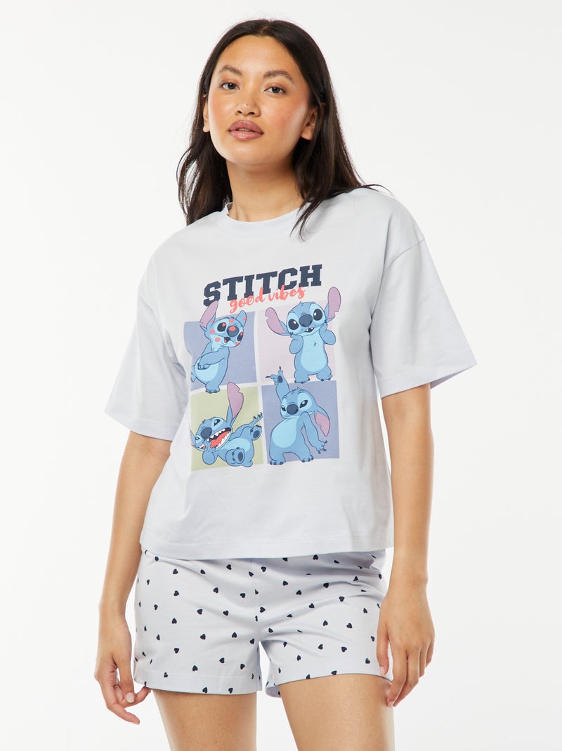 Korte pyjama 'Stitch' - 2-delig Blauw - Kiabi