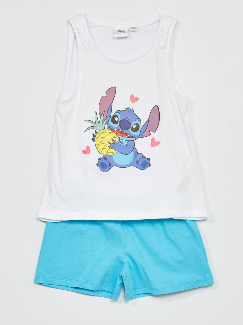 Korte pyjama 'Stitch' wit / roze - Kiabi