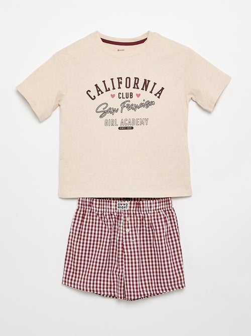 Korte pyjama T-shirt en short - 2-delig - Kiabi