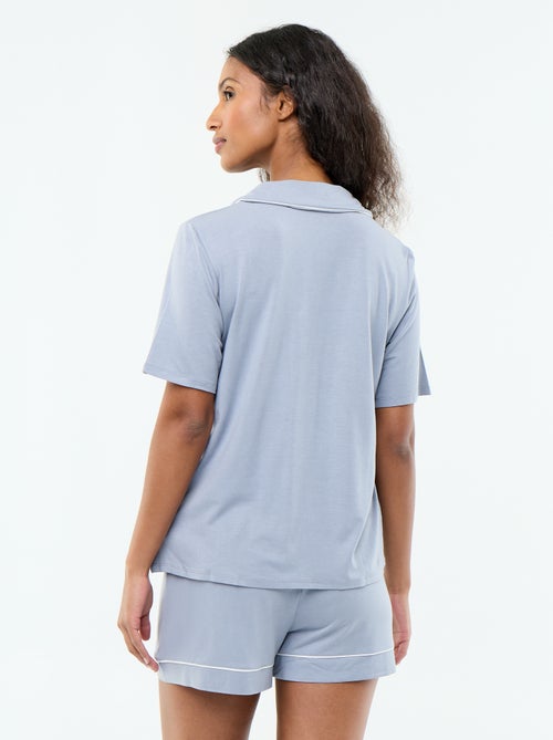 Korte pyjama van gemêleerde viscose - 2-delig - Kiabi