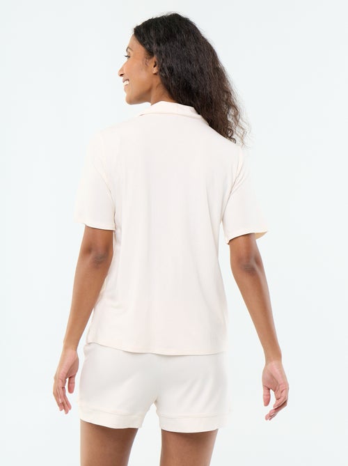Korte pyjama van gemêleerde viscose - 2-delig - Kiabi