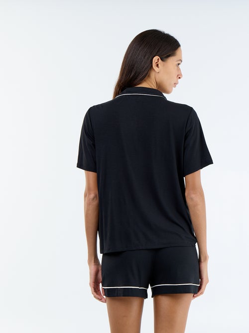 Korte pyjama van gemêleerde viscose - 2-delig - Kiabi