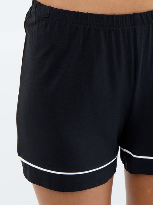 Korte pyjama van gemêleerde viscose - 2-delig - Kiabi