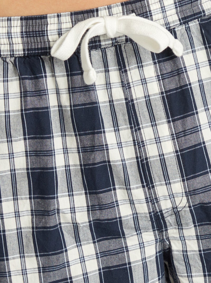 Korte pyjama van poplin - 2-delig BLAUW - Kiabi