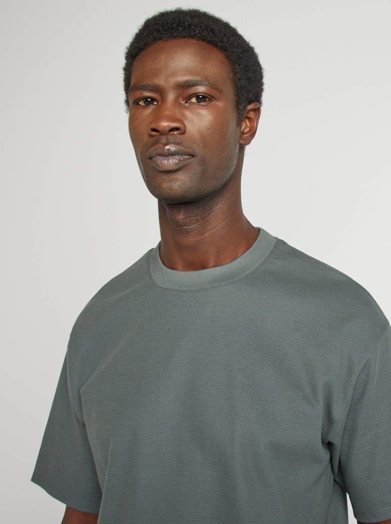 Korte pyjama van wafelstof - 2-delig GROEN - Kiabi