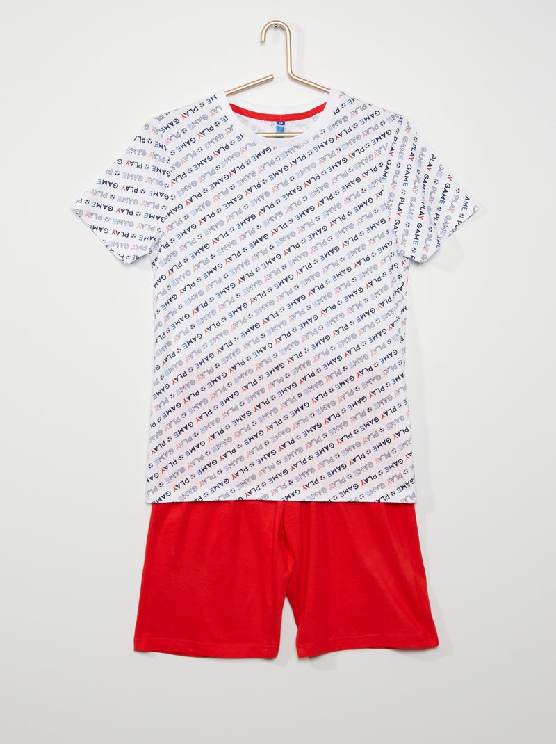 Korte pyjama 'voetbal' rood - Kiabi