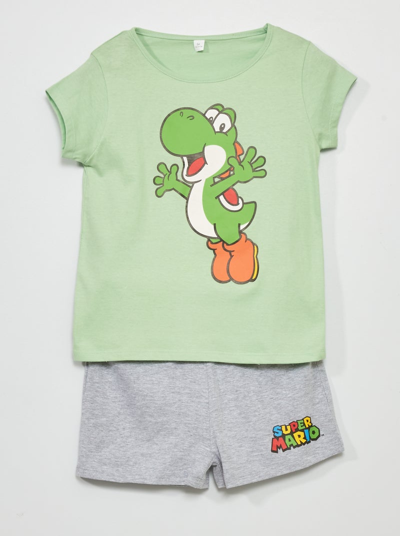 Korte pyjama 'Yoshi' 'Nintendo' groen / grijs - Kiabi