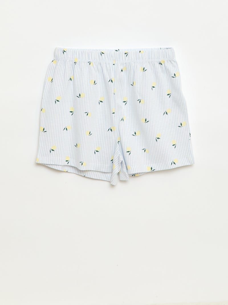 Korte pyjamaset - 2-delig Blauw - Kiabi