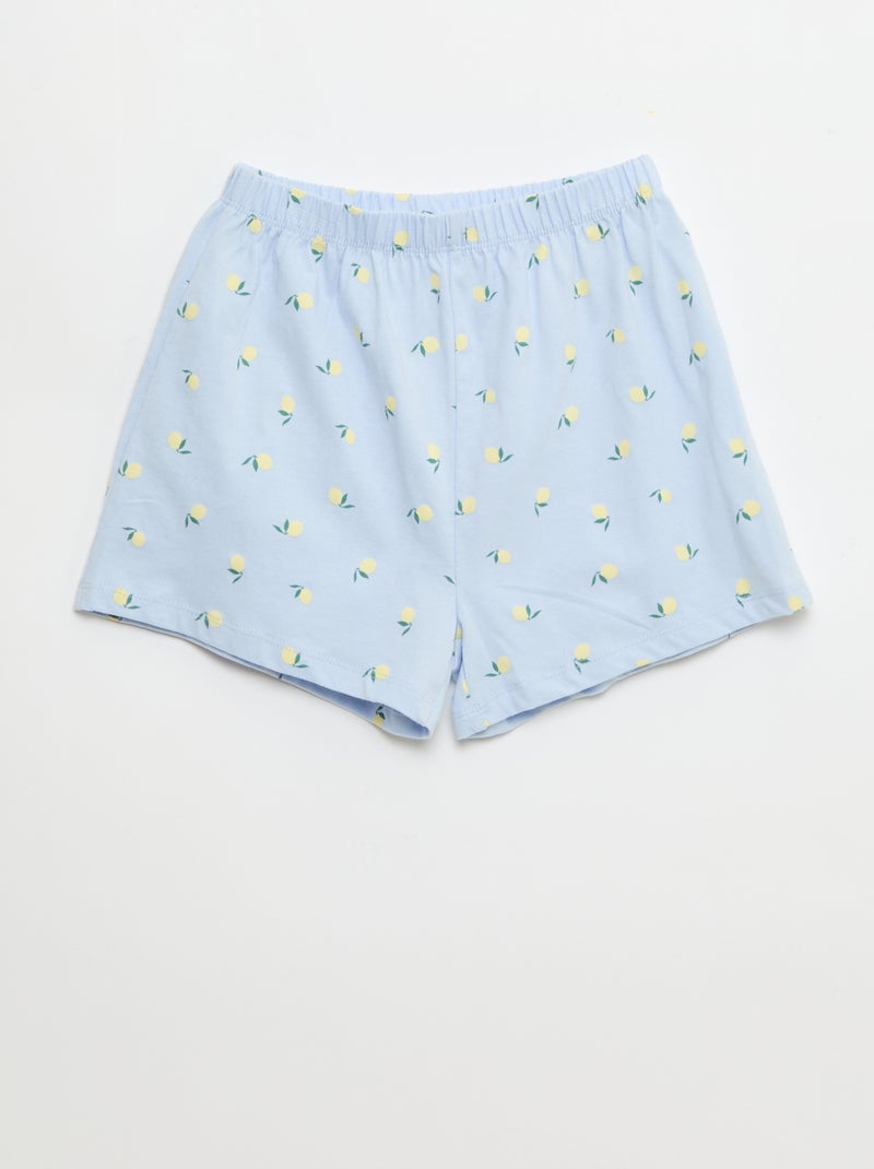 Korte pyjamaset - 2-delig Blauw - Kiabi