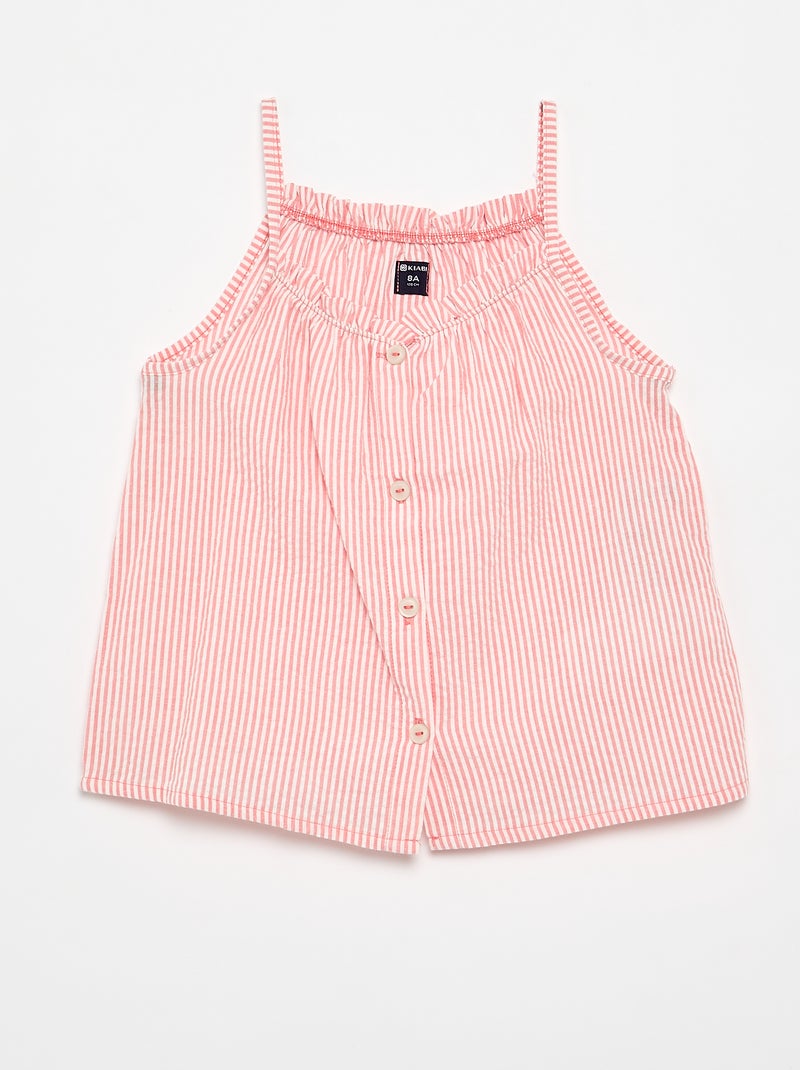 Korte pyjamaset - hemdje + short - 2-delig Rood - Kiabi