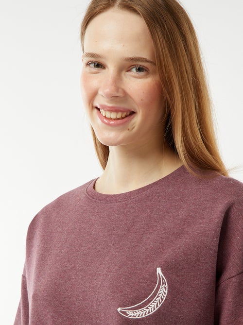 Korte pyjamaset - T-shirt met borduursel + short - 2-delig - Kiabi