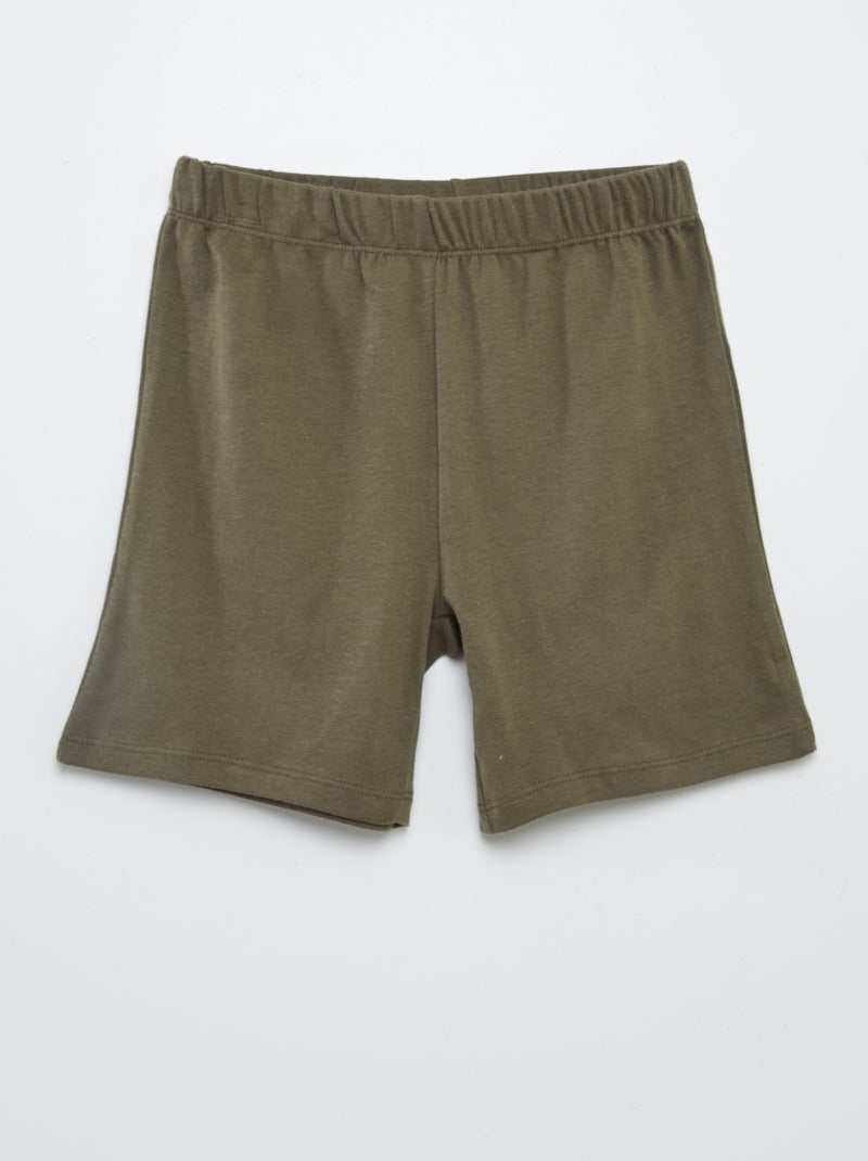 Korte pyjamaset- T-shirt + short met print - 2-delig GROEN - Kiabi