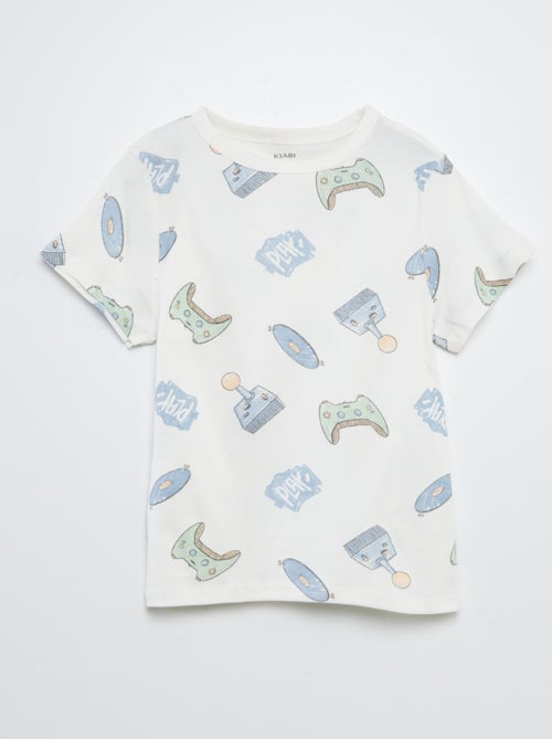 Korte pyjamaset- T-shirt + short met print - 2-delig - Kiabi