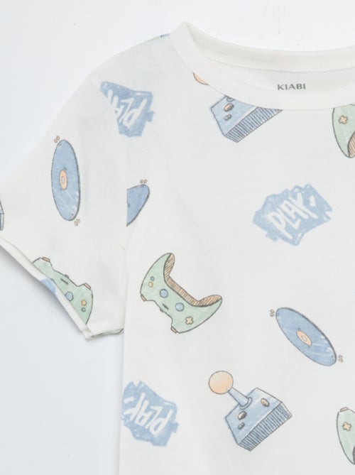 Korte pyjamaset- T-shirt + short met print - 2-delig - Kiabi