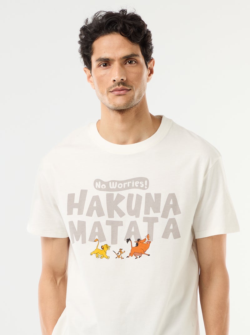 Korte pyjamaset "Leeuwenkoning" - 2-delig Wit - Kiabi