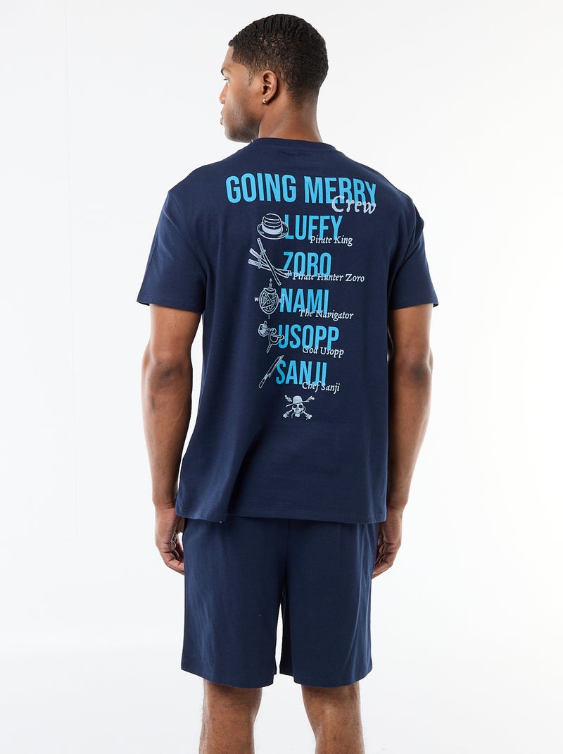 Korte pyjamaset 'One piece' - 2-delig Blauw - Kiabi
