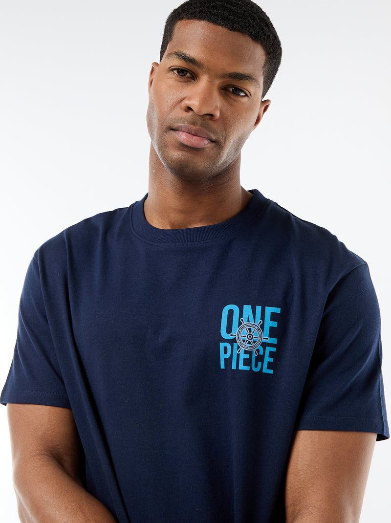 Korte pyjamaset 'One piece' - 2-delig Blauw - Kiabi