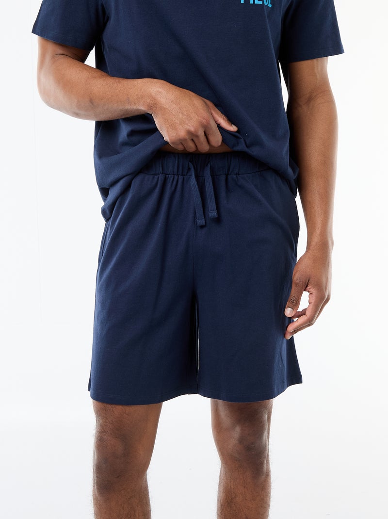 Korte pyjamaset 'One piece' - 2-delig Blauw - Kiabi