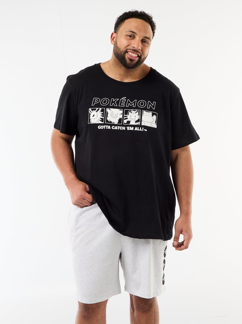 Korte pyjamaset T-shirt en short 'Pikachu' 'Pokémon' - 2-delig Zwart - Kiabi
