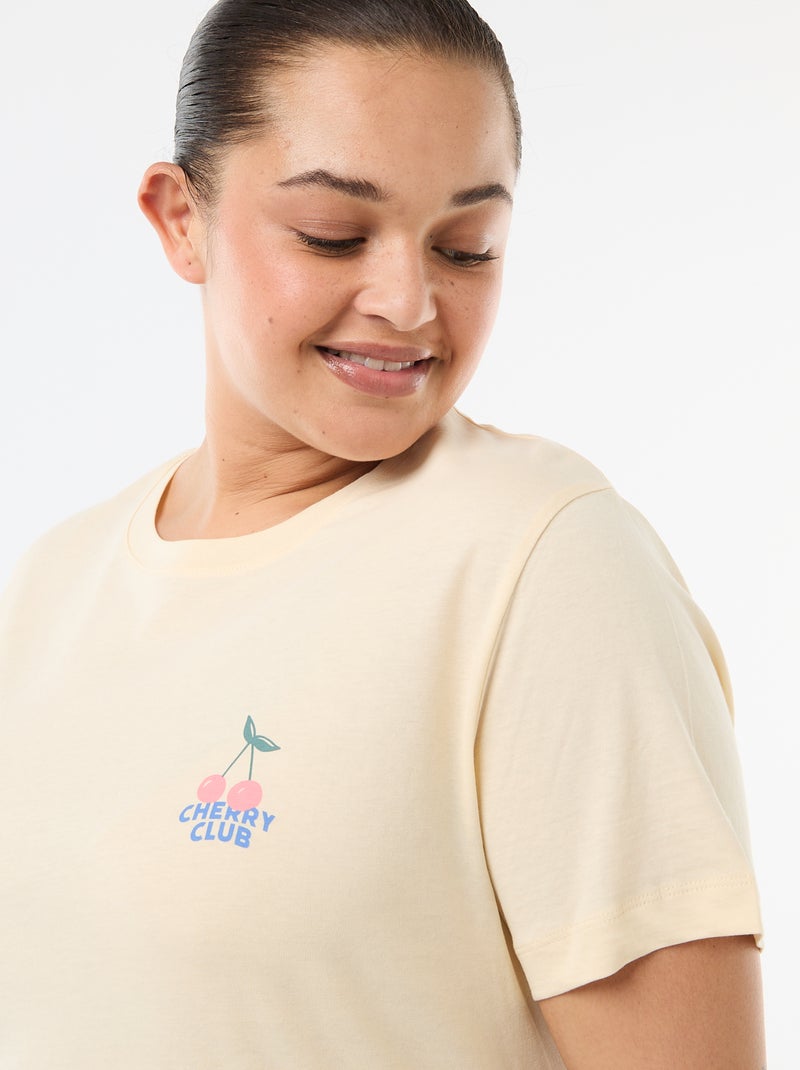 Korte pyjamaset T-shirt + short - 2-delig Geel - Kiabi