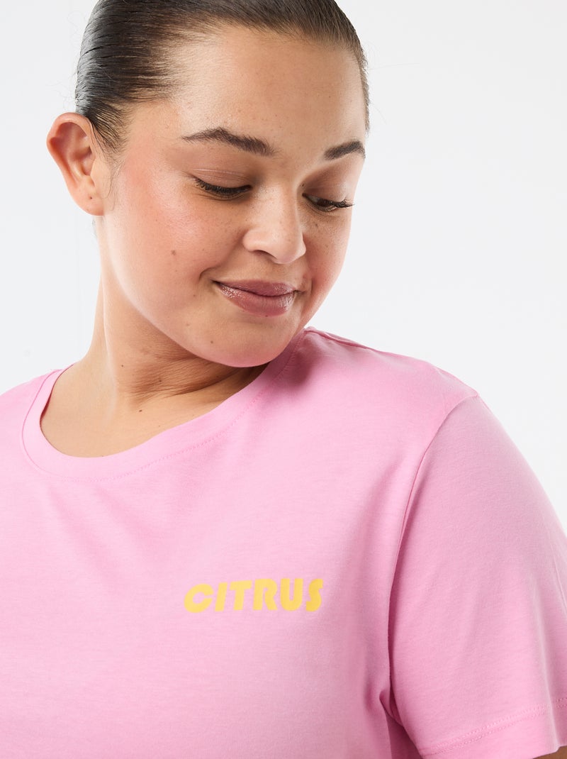 Korte pyjamaset T-shirt + short - 2-delig Paars - Kiabi