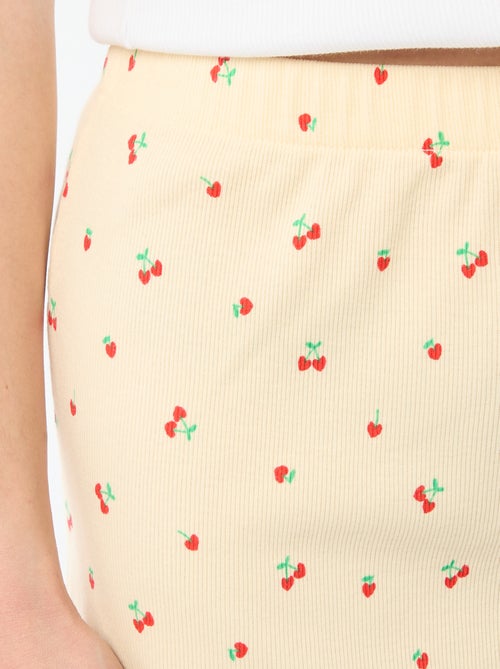 Korte pyjamashort met all-over kersenprint van katoen - Kiabi