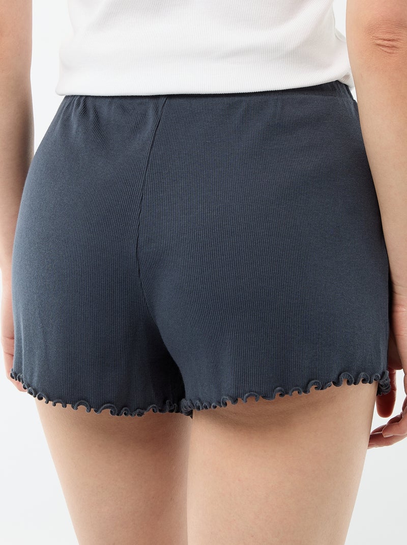 Korte pyjamashort van effen katoen Blauw - Kiabi