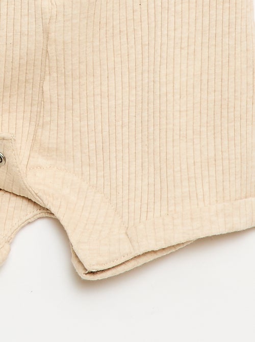 Korte ribgebreide romper - Kiabi