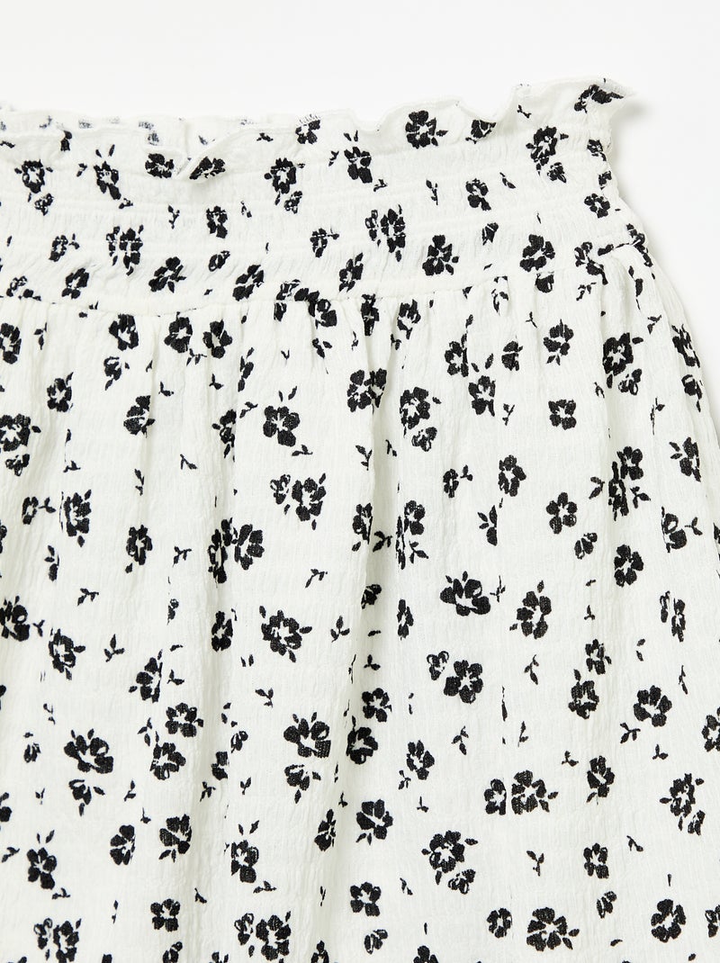 Korte rok in skatermodel met geïntegreerde short Wit - Kiabi