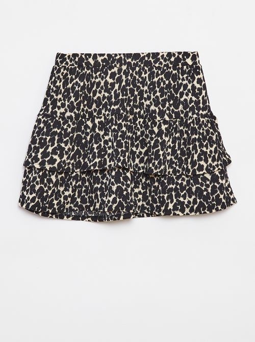 Korte rok met print en ruches - Kiabi