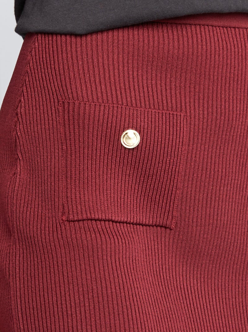 Korte rok met ribbeltextuur ROOD - Kiabi